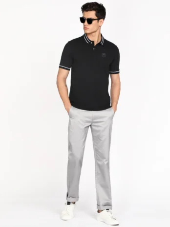 PETER ENGLAND Men Solid Polo Neck Polycotton T-Shirt