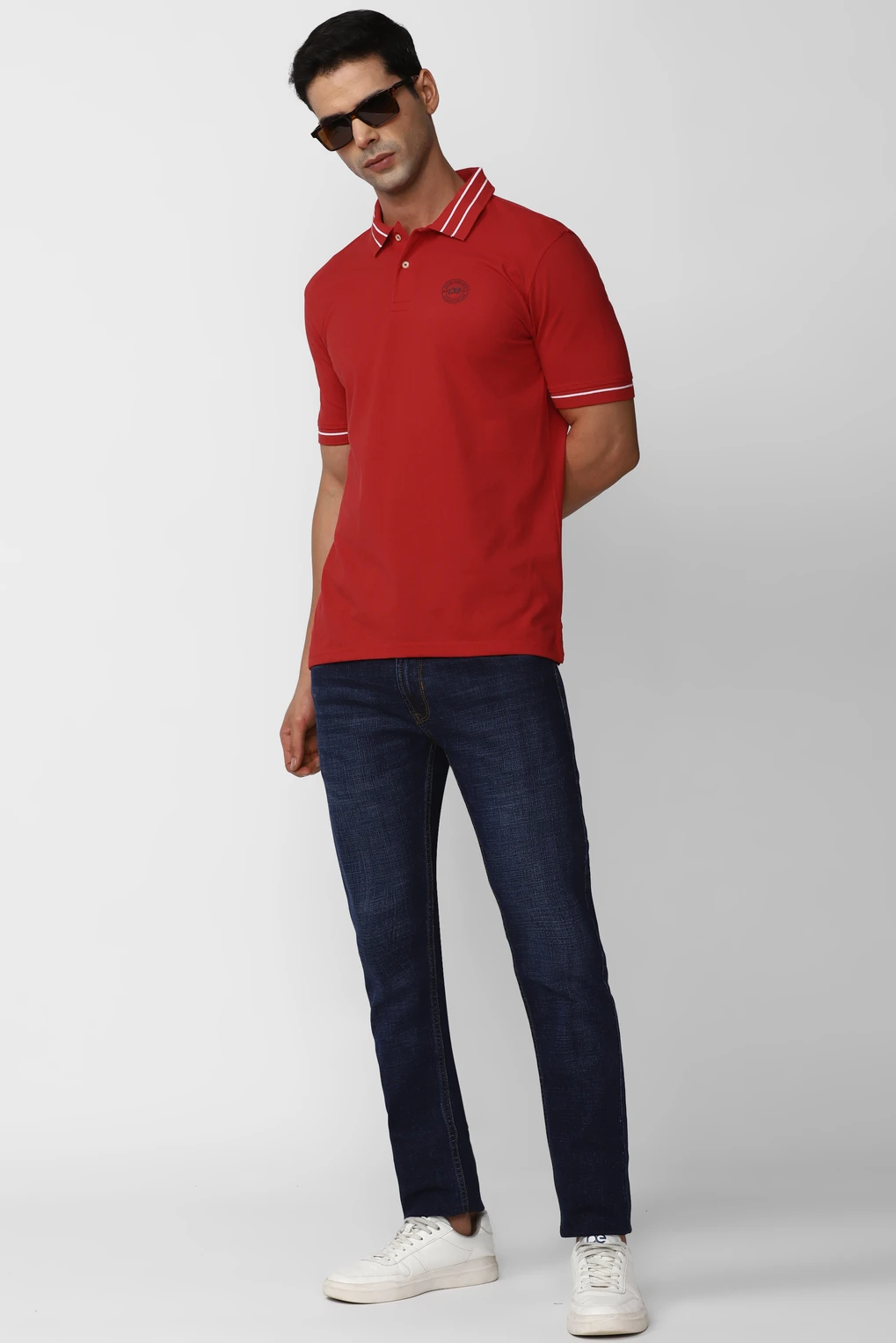 PETER ENGLAND Men Solid Polo Neck Polycotton T-Shirt